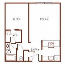 One Bedroom One Bath A112 floor plan
